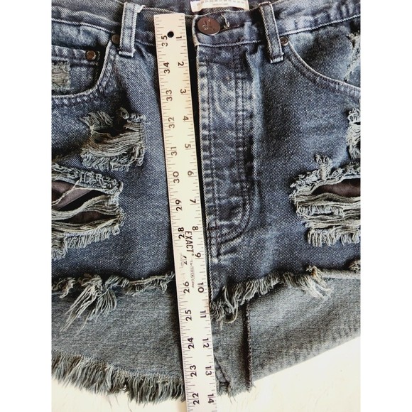 One Teaspoon Junkyard Mini Skirt Frayed Hem with Destroy - Size 25 Black - Picture 7 of 9